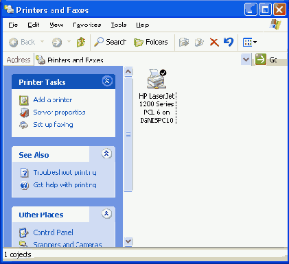 Папка Printers and Faxes